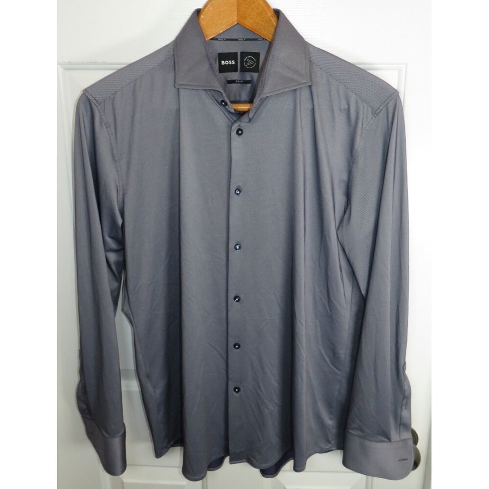 BOSS Hugo Boss Button Down Men LG (16.5/42) Performance Slim Fit L/S Shirt *Read